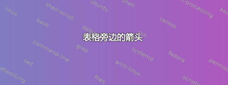 表格旁边的箭头