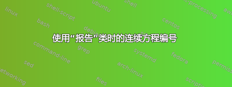 使用“报告”类时的连续方程编号