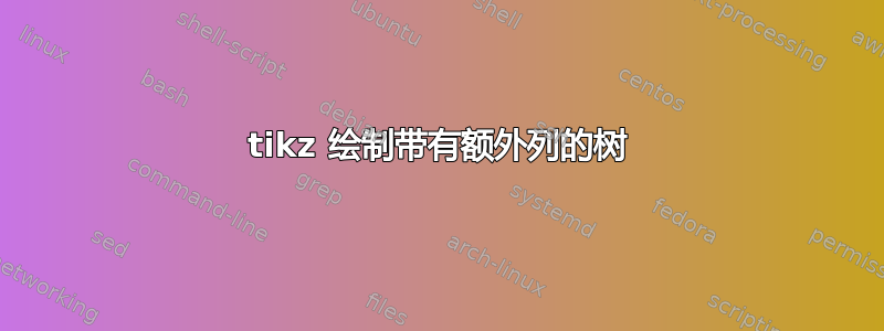 tikz 绘制带有额外列的树