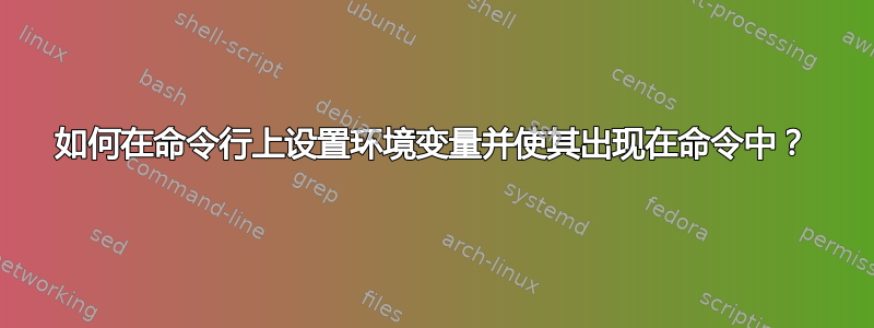 如何在命令行上设置环境变量并使其出现在命令中？