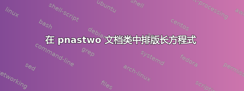 在 pnastwo 文档类中排版长方程式