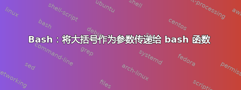 Bash：将大括号作为参数传递给 bash 函数