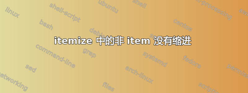 itemize 中的非 item 没有缩进