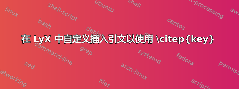 在 LyX 中自定义插入引文以使用 \citep{key}