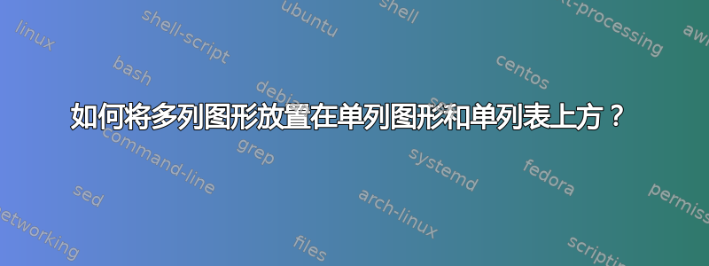 如何将多列图形放置在单列图形和单列表上方？