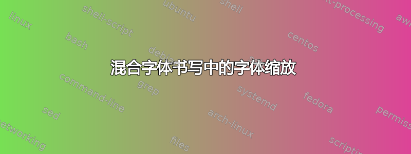 混合字体书写中的字体缩放