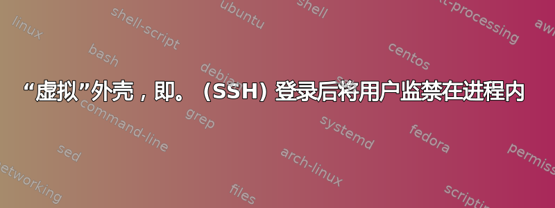 “虚拟”外壳，即。 (SSH) 登录后将用户监禁在进程内