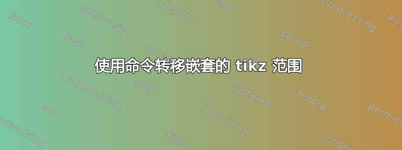 使用命令转移嵌套的 tikz 范围