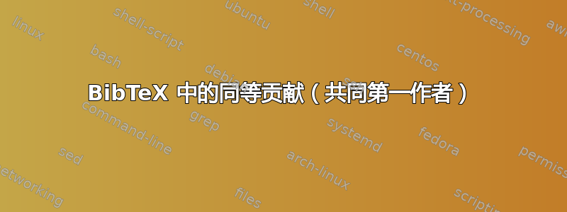 BibTeX 中的同等贡献（共同第一作者）