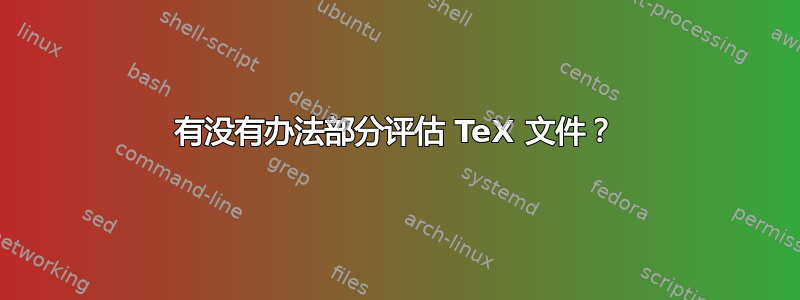 有没有办法部分评估 TeX 文件？