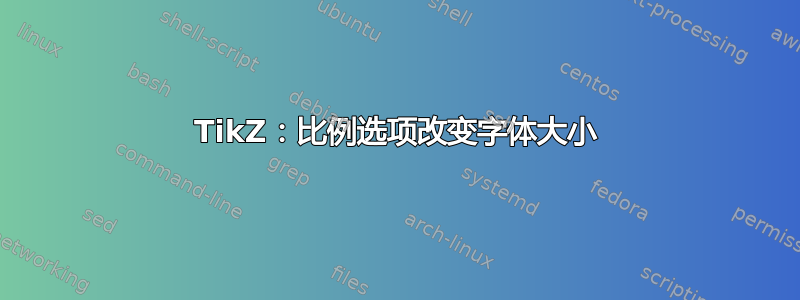 TikZ：比例选项改变字体大小