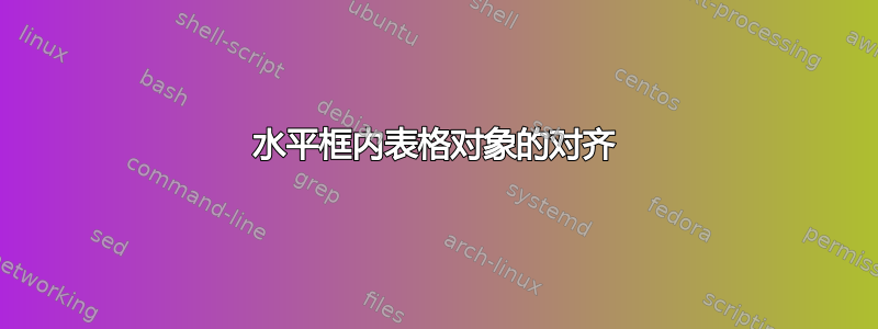 水平框内表格对象的对齐