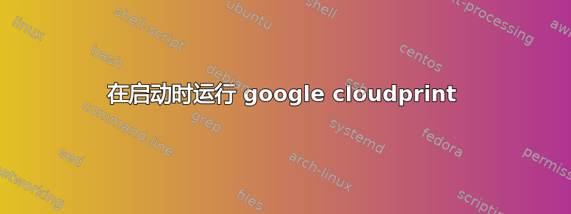 在启动时运行 google cloudprint