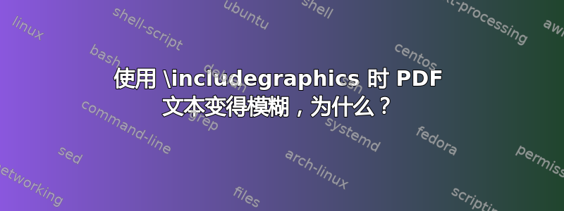 使用 \includegraphics 时 PDF 文本变得模糊，为什么？