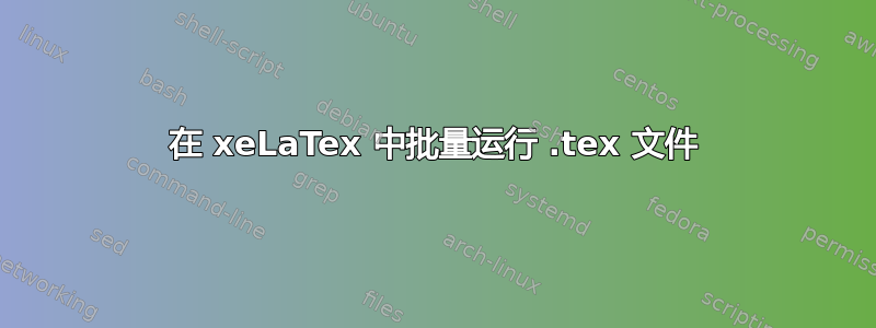 在 xeLaTex 中批量运行 .tex 文件