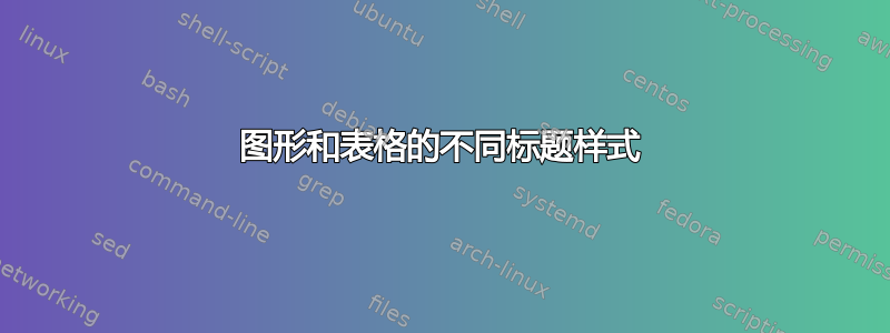 图形和表格的不同标题样式