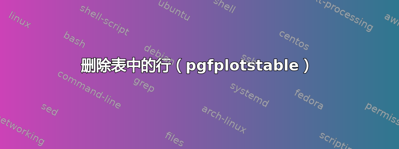 删除表中的行（pgfplotstable）