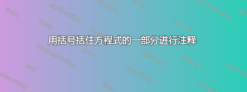 用括号括住方程式的一部分进行注释