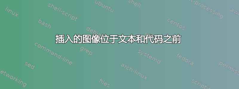 插入的图像位于文本和代码之前