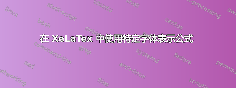 在 XeLaTex 中使用特定字体表示公式