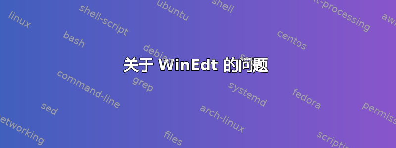 关于 WinEdt 的问题