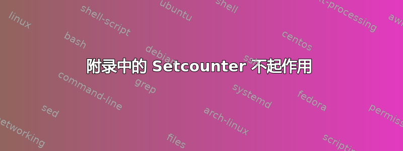 附录中的 Setcounter 不起作用