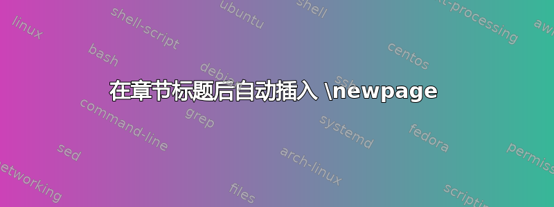 在章节标题后自动插入 \newpage