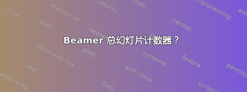 Beamer 总幻灯片计数器？