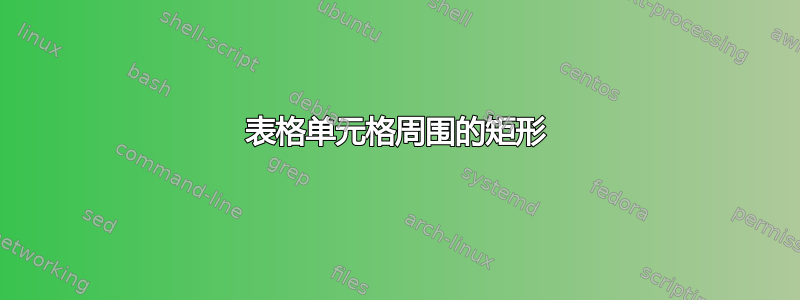 表格单元格周围的矩形