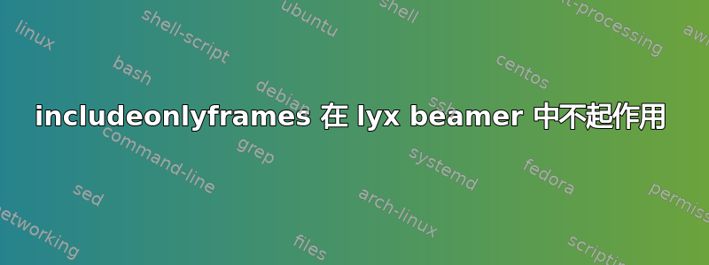 includeonlyframes 在 lyx beamer 中不起作用