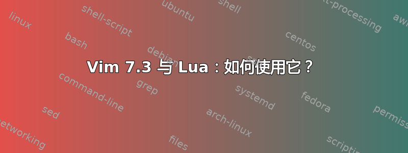 Vim 7.3 与 Lua：如何使用它？