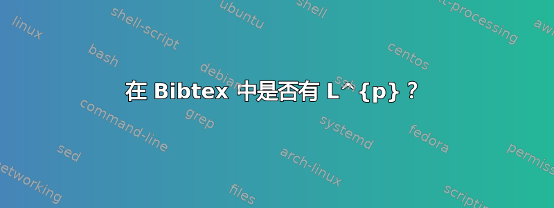 在 Bibtex 中是否有 L^{p}？