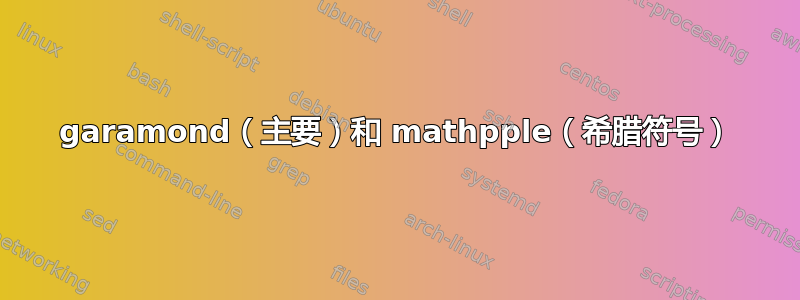 garamond（主要）和 mathpple（希腊符号）