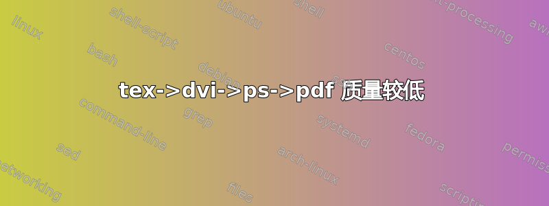 tex->dvi->ps->pdf 质量较低