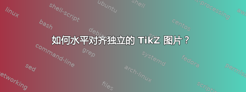 如何水平对齐独立的 TikZ 图片？