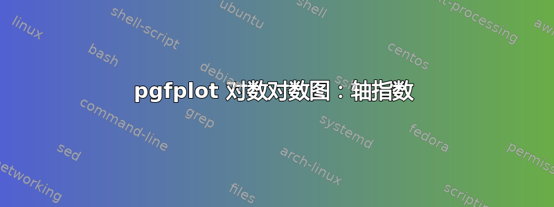 pgfplot 对数对数图：轴指数