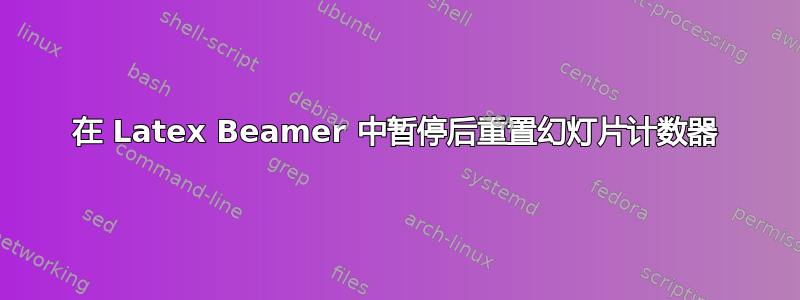 在 Latex Beamer 中暂停后重置幻灯片计数器