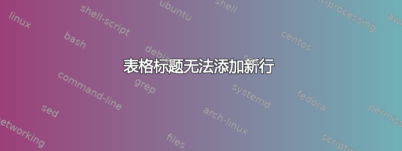 表格标题无法添加新行