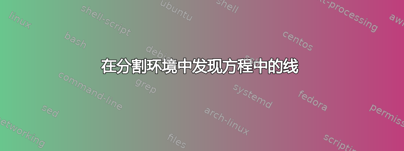 在分割环境中发现方程中的线