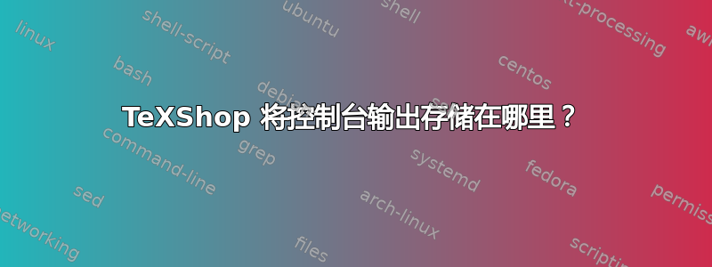 TeXShop 将控制台输出存储在哪里？