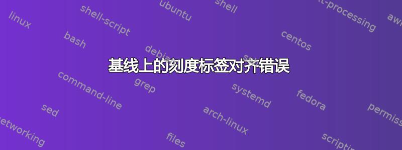 基线上的刻度标签对齐错误