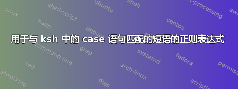 用于与 ksh 中的 case 语句匹配的短语的正则表达式