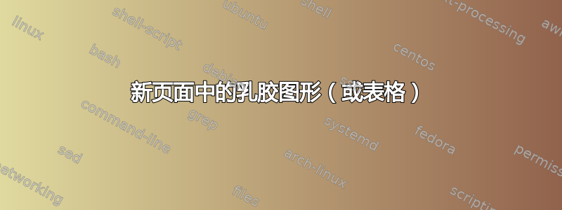 新页面中的乳胶图形（或表格）