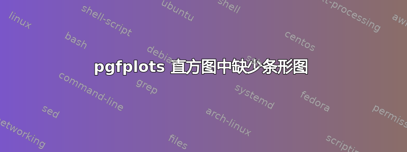 pgfplots 直方图中缺少条形图