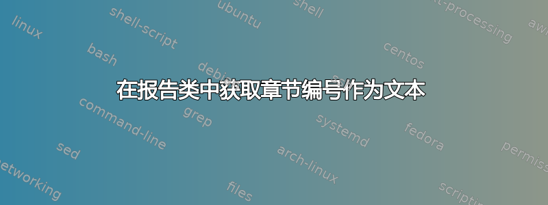 在报告类中获取章节编号作为文本