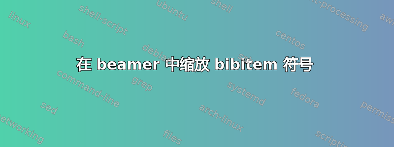 在 beamer 中缩放 bibitem 符号