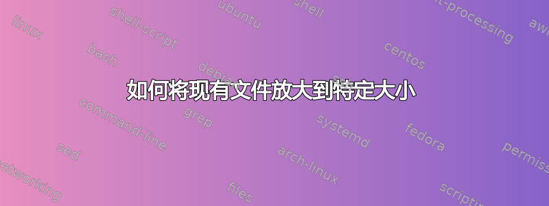 如何将现有文件放大到特定大小