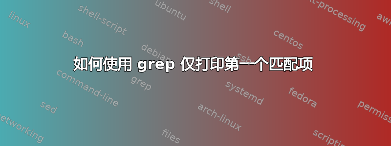 如何使用 grep 仅打印第一个匹配项