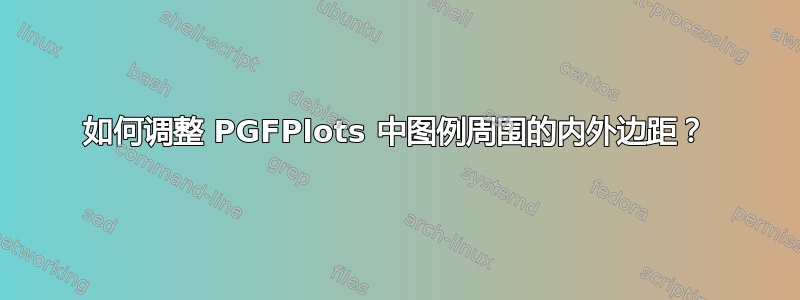 如何调整 PGFPlots 中图例周围的内外边距？