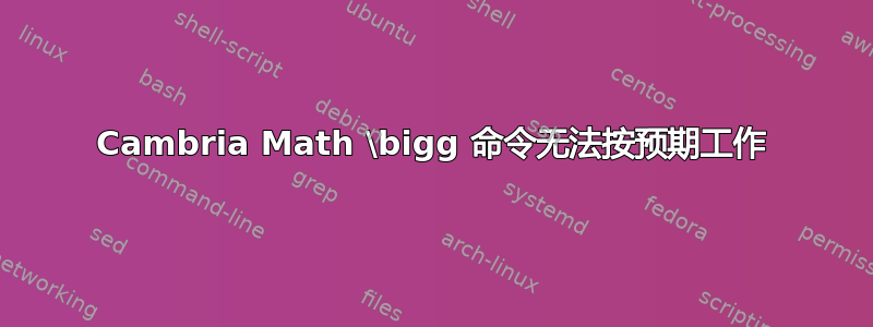 Cambria Math \bigg 命令无法按预期工作